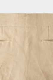 Linen trousers with 1-ply drawstring - Beige
