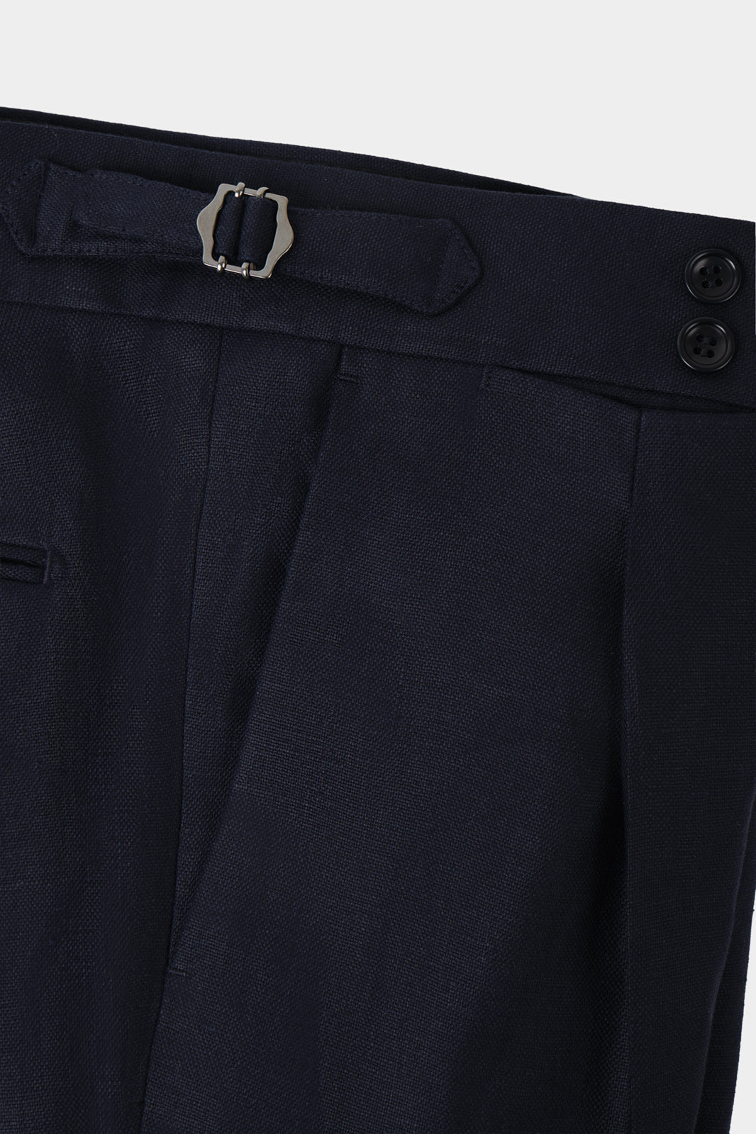 Pantalon en lin à patte de serrage - Marine