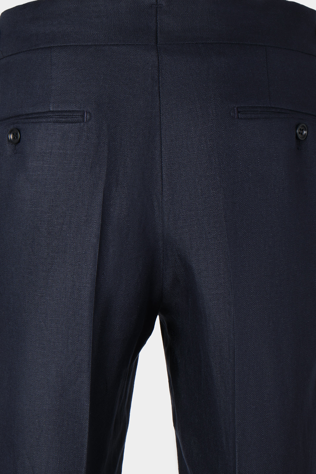 Pantalon en lin à patte de serrage - Marine