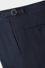 1-ply cotton pants with drawstring - Navy