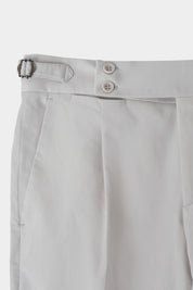 1-ply cotton pants with drawstring - Light gray