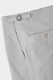 1-ply cotton pants with drawstring - Light gray