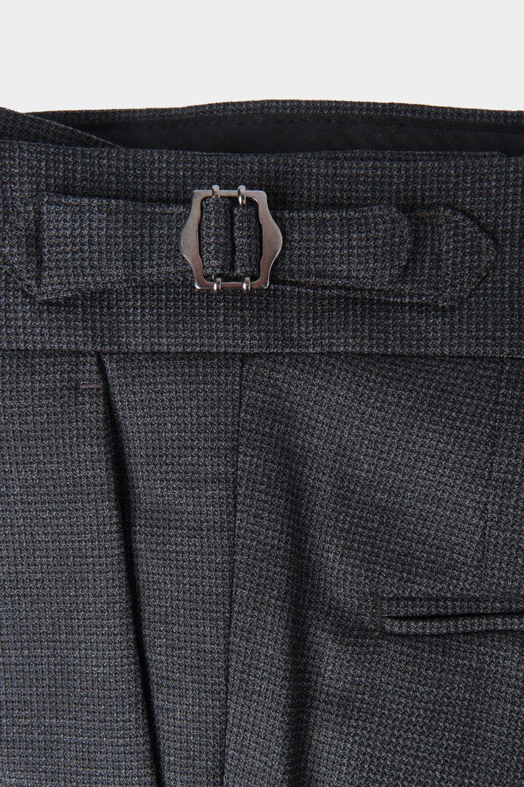 Houndstooth wool drawstring trousers Dark grey