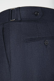 Double-Pleated Flannel Trousers - Dark Navy - Swiss Price 149