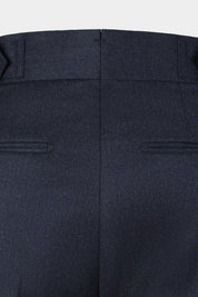Double-Pleated Flannel Trousers - Dark Navy - Swiss Price 149