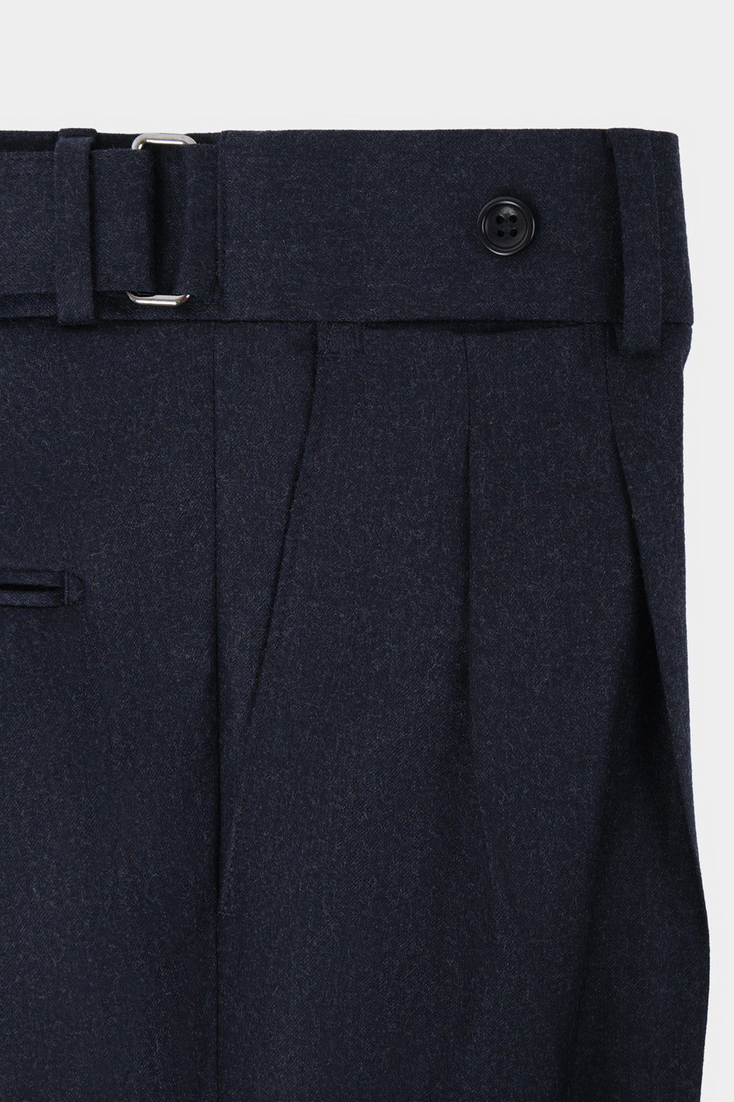 Double-Pleated Flannel Trousers - Dark Navy - Swiss Price 149