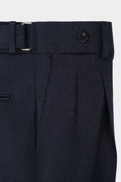 Double-Pleated Flannel Trousers - Dark Navy - Swiss Price 149
