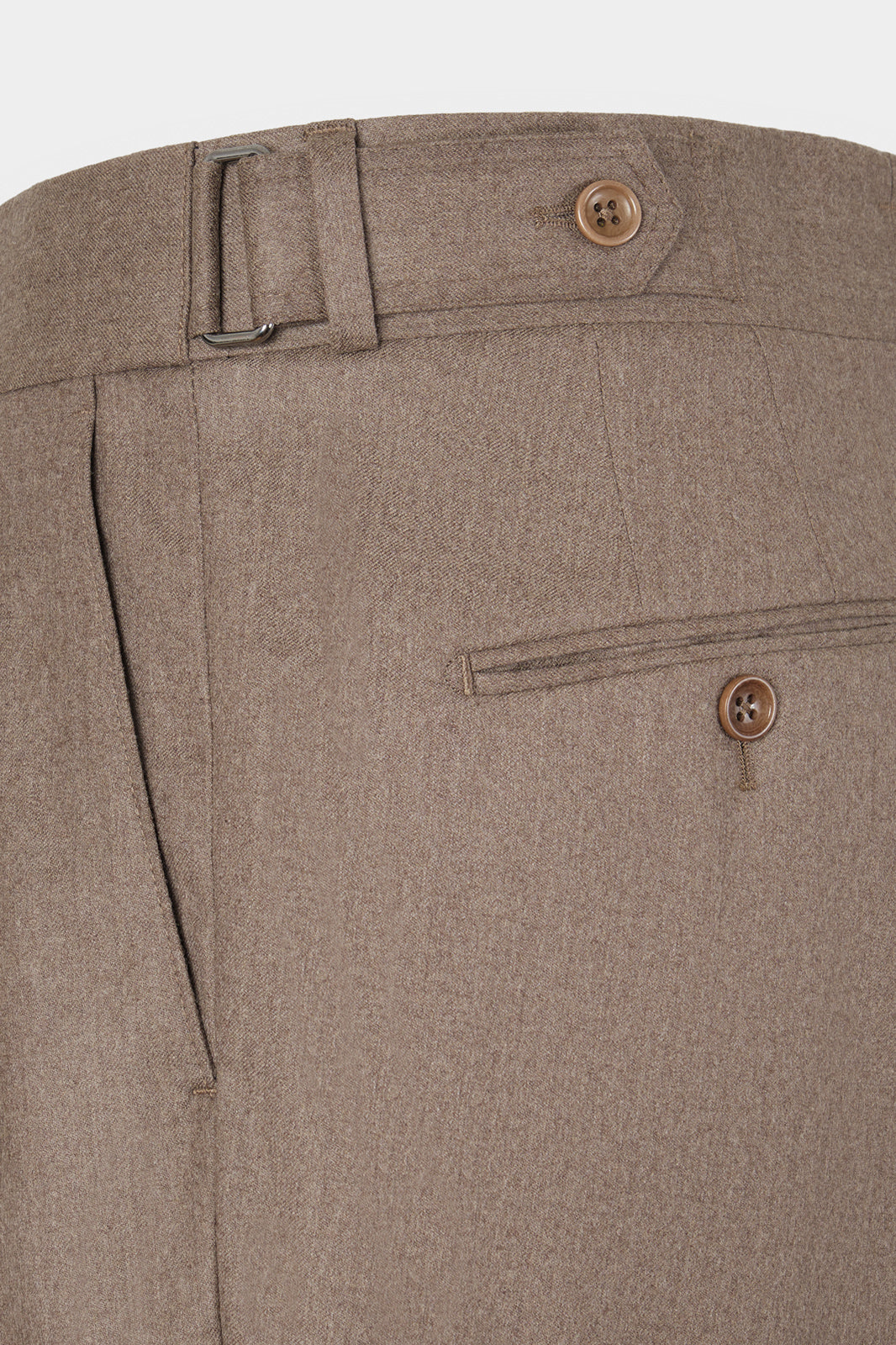Pantalon double pinces en flanelle - Beige