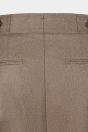 Pantalon double pinces en flanelle - Beige