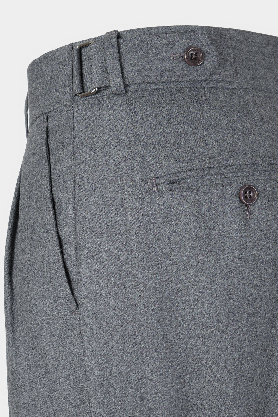 Double-Pleated Flannel Trousers - Light Grey - Swiss Price 149