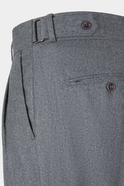 Double-Pleated Flannel Trousers - Light Grey - Swiss Price 149