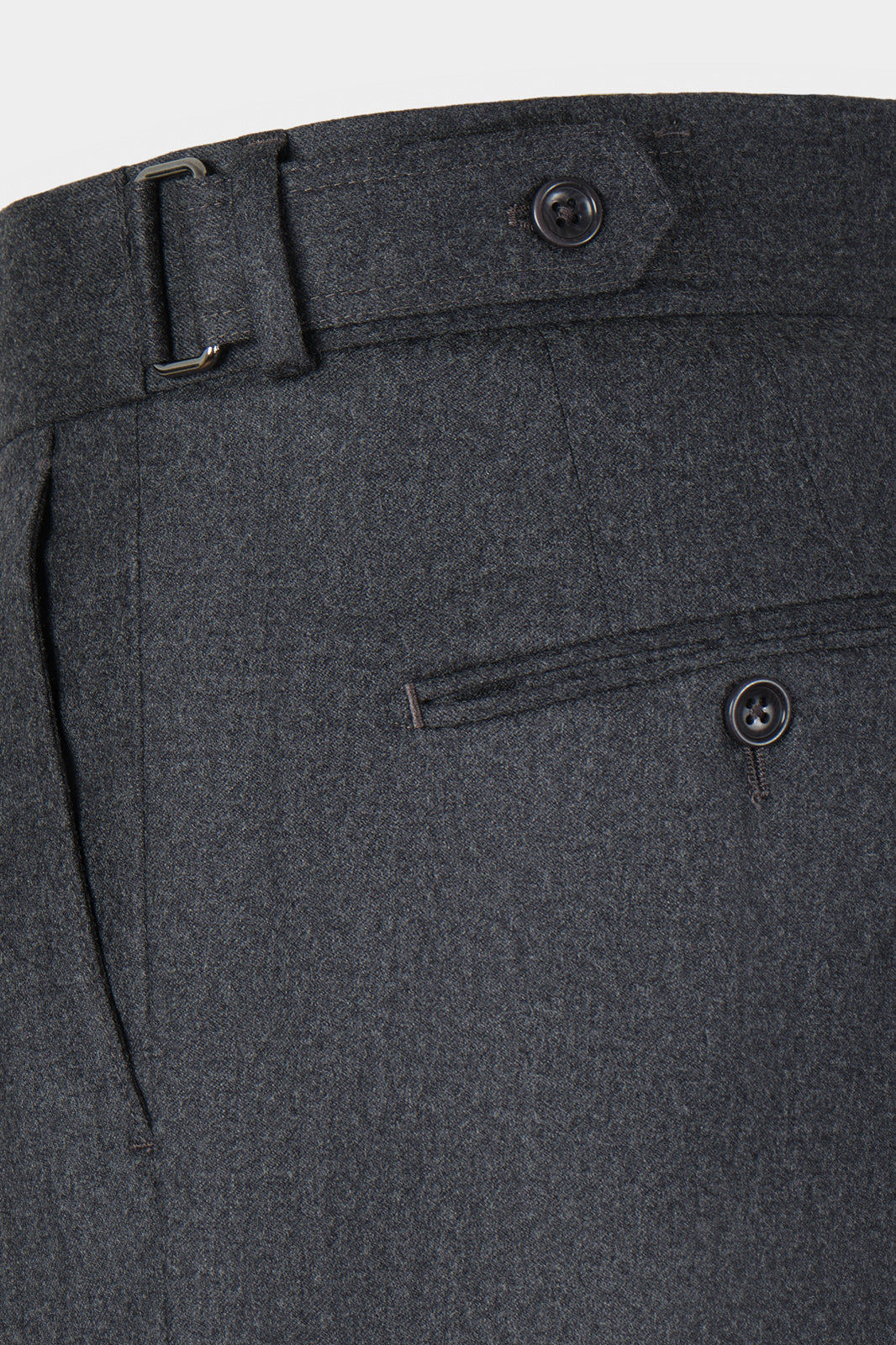 Double-Pleated Flannel Trousers - Anthracite Grey - Swiss Price 149