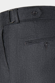 Double-Pleated Flannel Trousers - Anthracite Grey - Swiss Price 149
