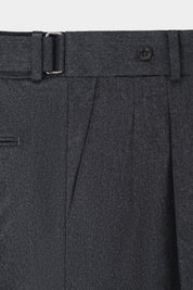 Double-Pleated Flannel Trousers - Anthracite Grey - Swiss Price 149