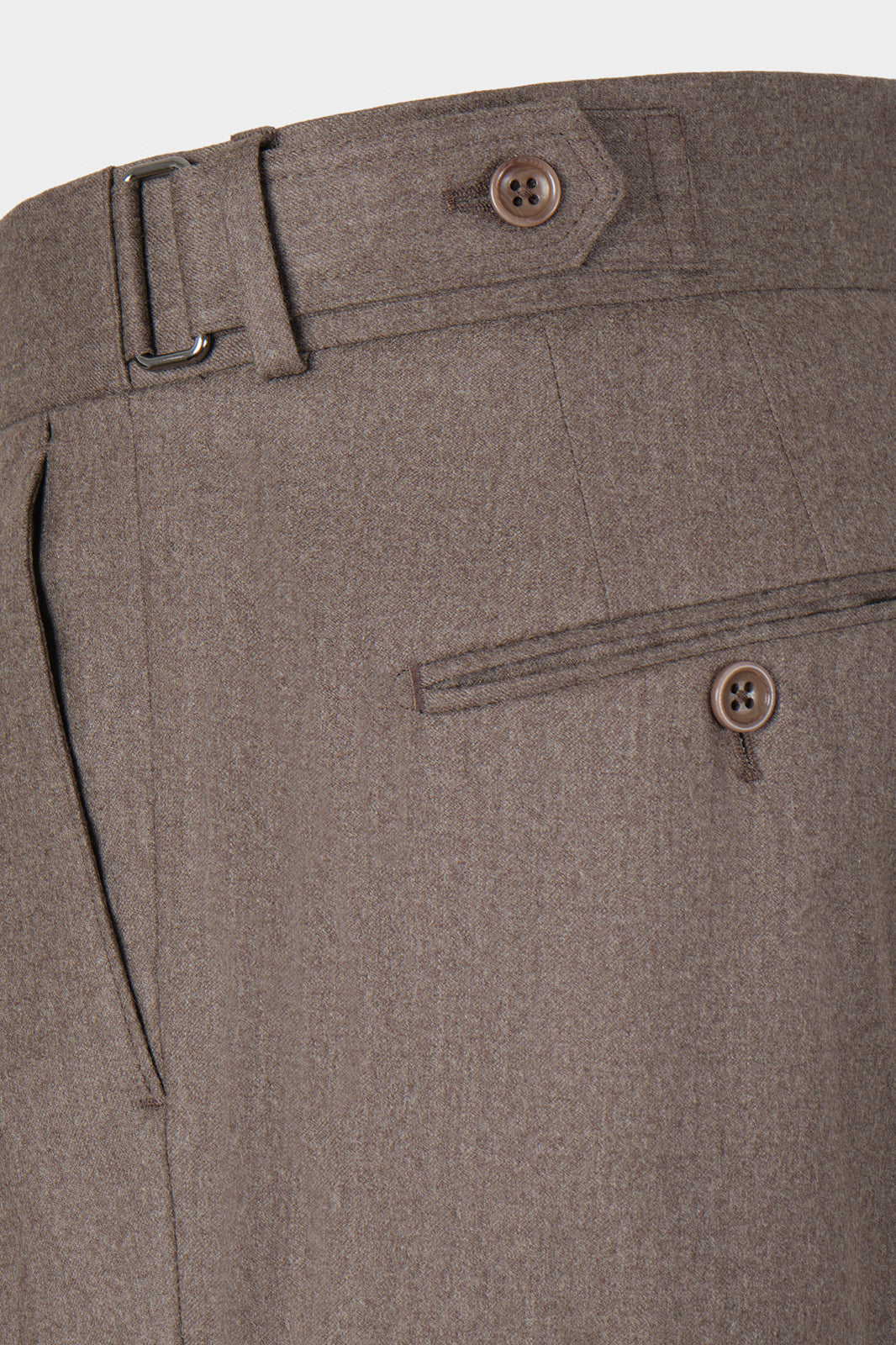 Pantalon double pinces en flanelle - Taupe