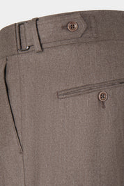 Pantalon double pinces en flanelle - Taupe