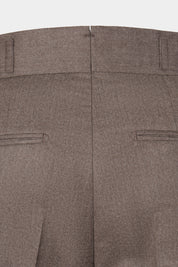 Pantalon double pinces en flanelle - Taupe