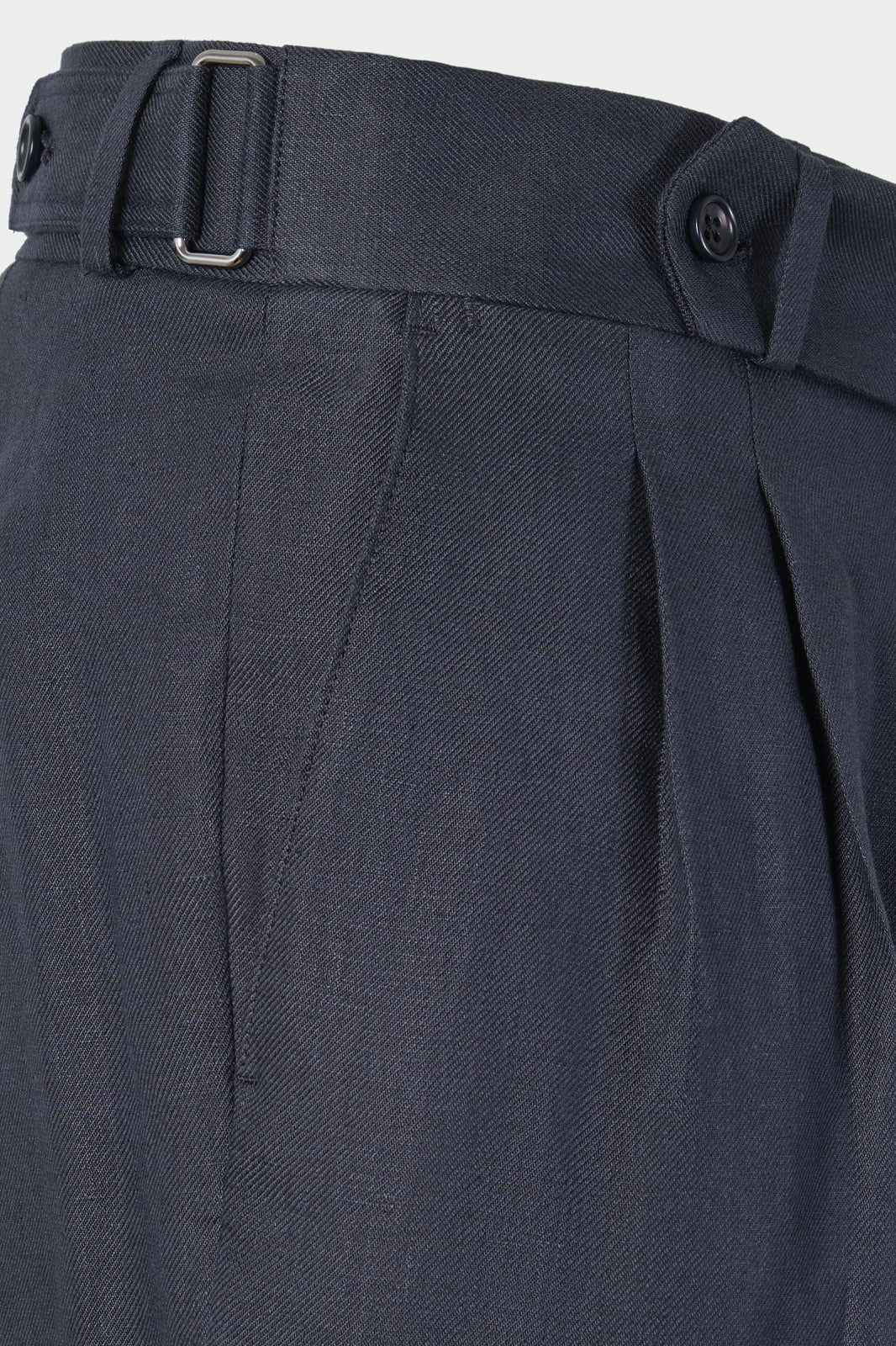 Pantalon en lin double pinces - Marine