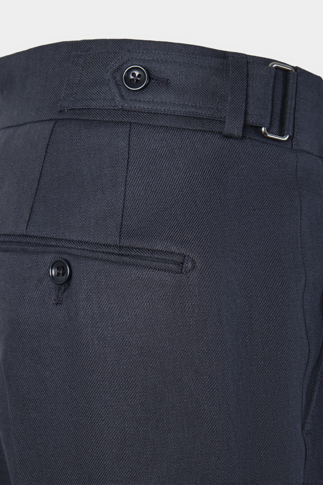 Pantalon en lin double pinces - Marine