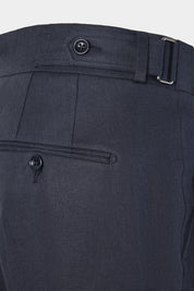 Pantalon en lin double pinces - Marine