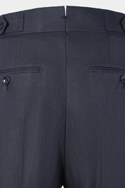 Pantalon en lin double pinces - Marine