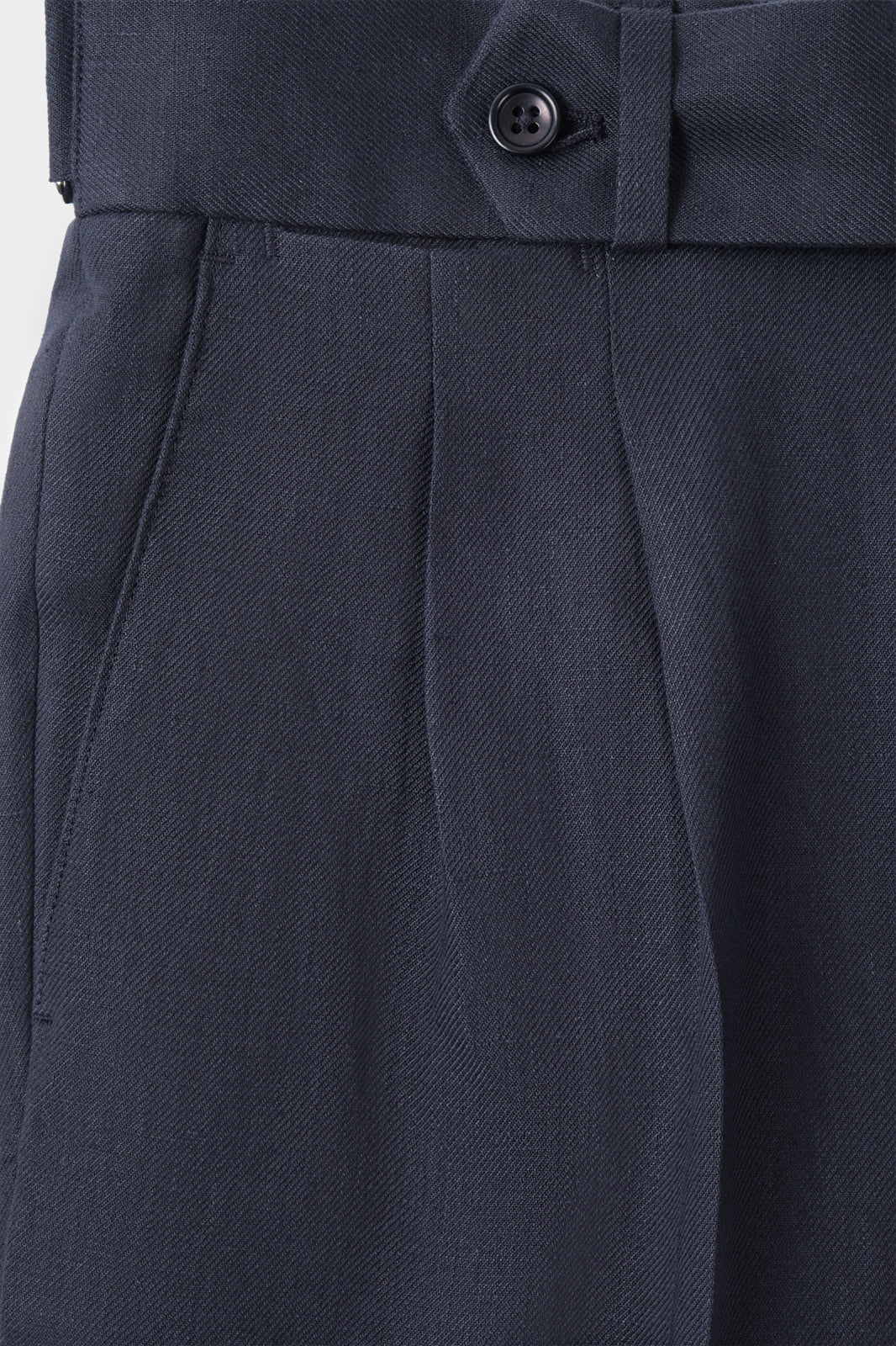Pantalon en lin double pinces - Marine