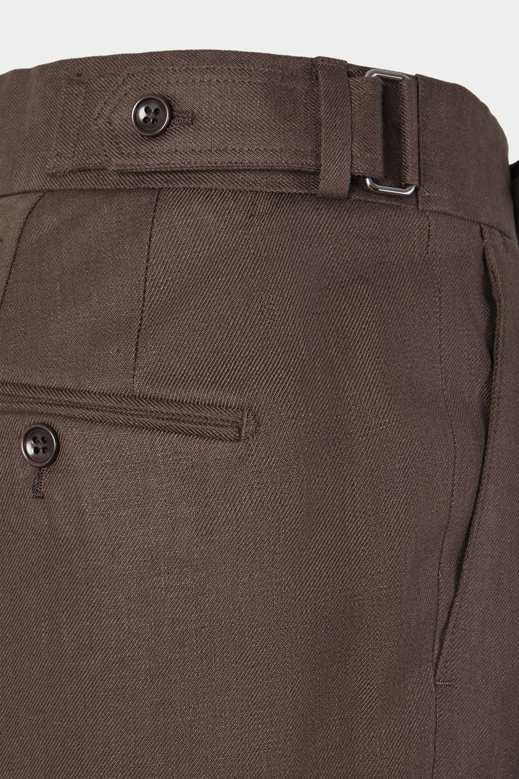 Pantalon en lin double pinces - Marron