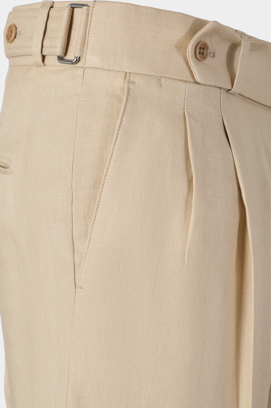 Pantalon en lin double pinces - Sable