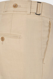 Pantalon en lin double pinces - Sable
