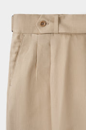Pantalon en lin double pinces - Sable