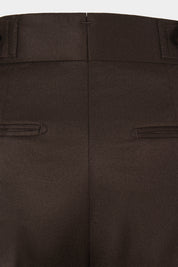 Double-Pleated Flannel Trousers - Dark Brown - Swiss Price 149