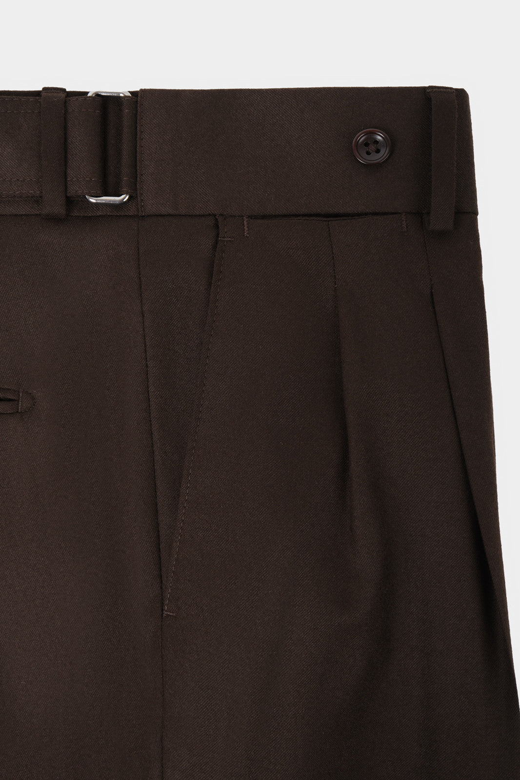 Double-Pleated Flannel Trousers - Dark Brown - Swiss Price 149