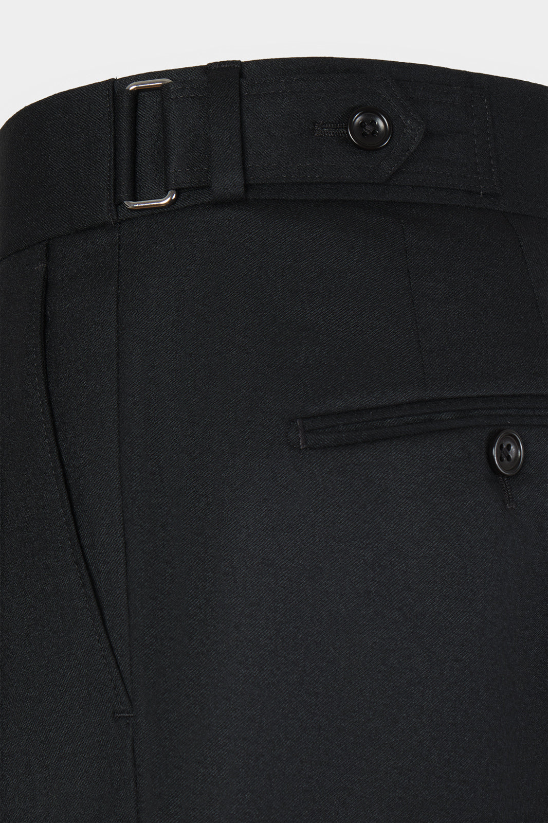 Pantalon double pinces en flanelle - Noir