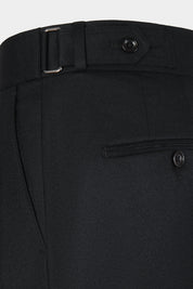 Pantalon double pinces en flanelle - Noir