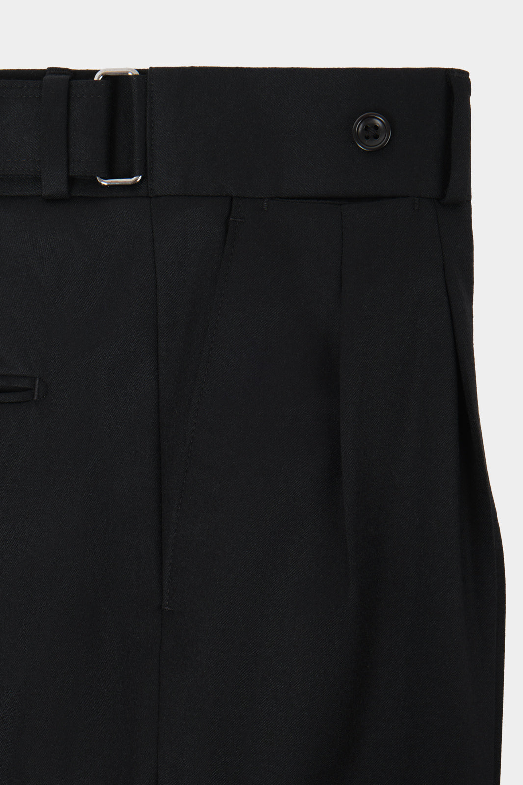 Pantalon double pinces en flanelle - Noir