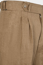 Double-pleated linen trousers - Sand - for Dorit to check