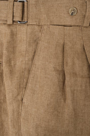 Double-pleated linen trousers - Sand - for Dorit to check