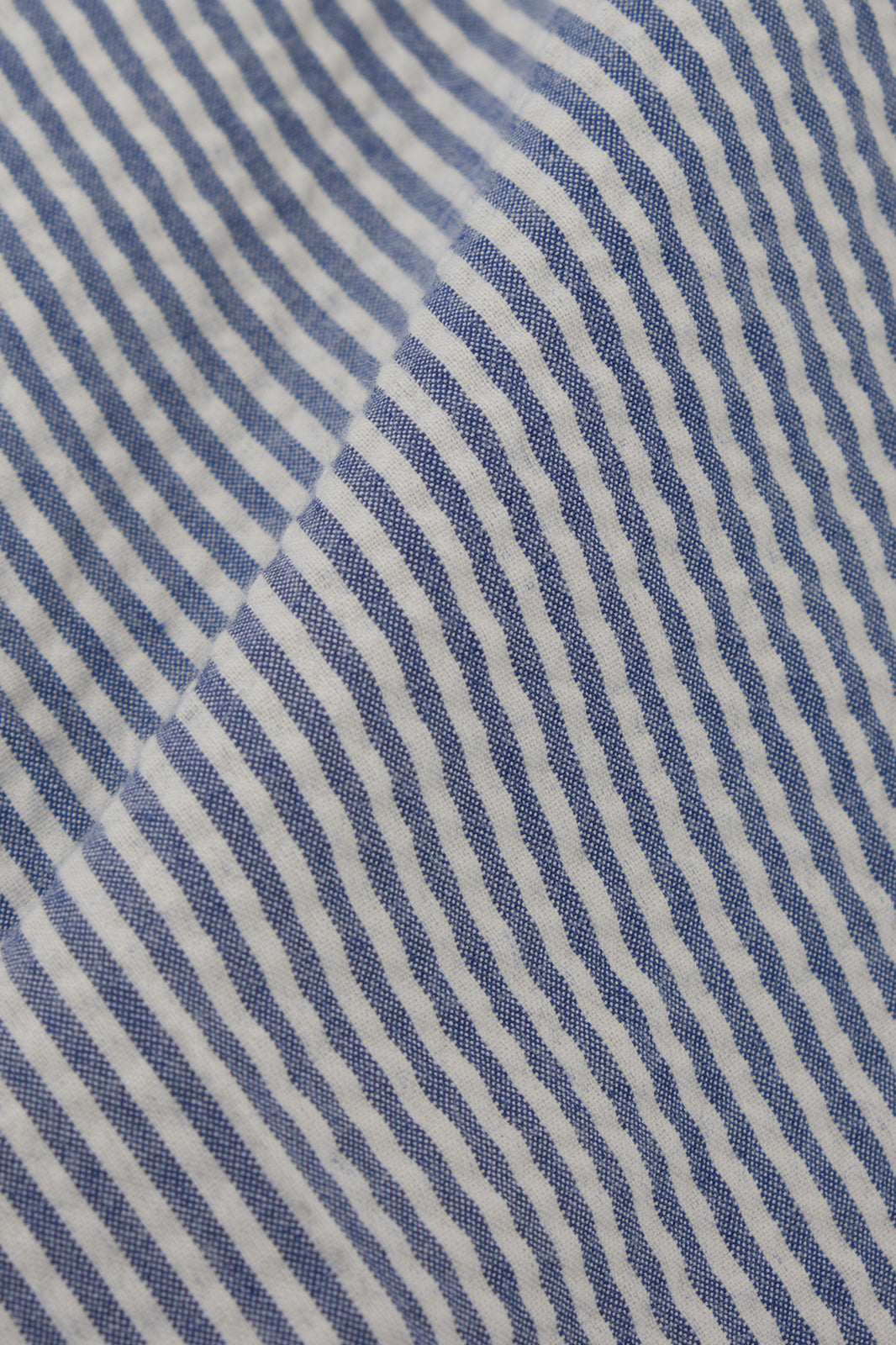 Pantalon double pinces Seersucker  - Blanc et bleu