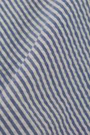 Pantalon double pinces Seersucker  - Blanc et bleu
