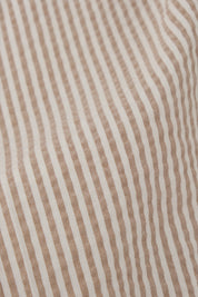 Pantalon double pinces Seersucker  - Blanc et beige
