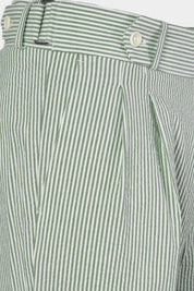 Double pleated Seersucker trousers - White and Khaki - to be checked by Dorit