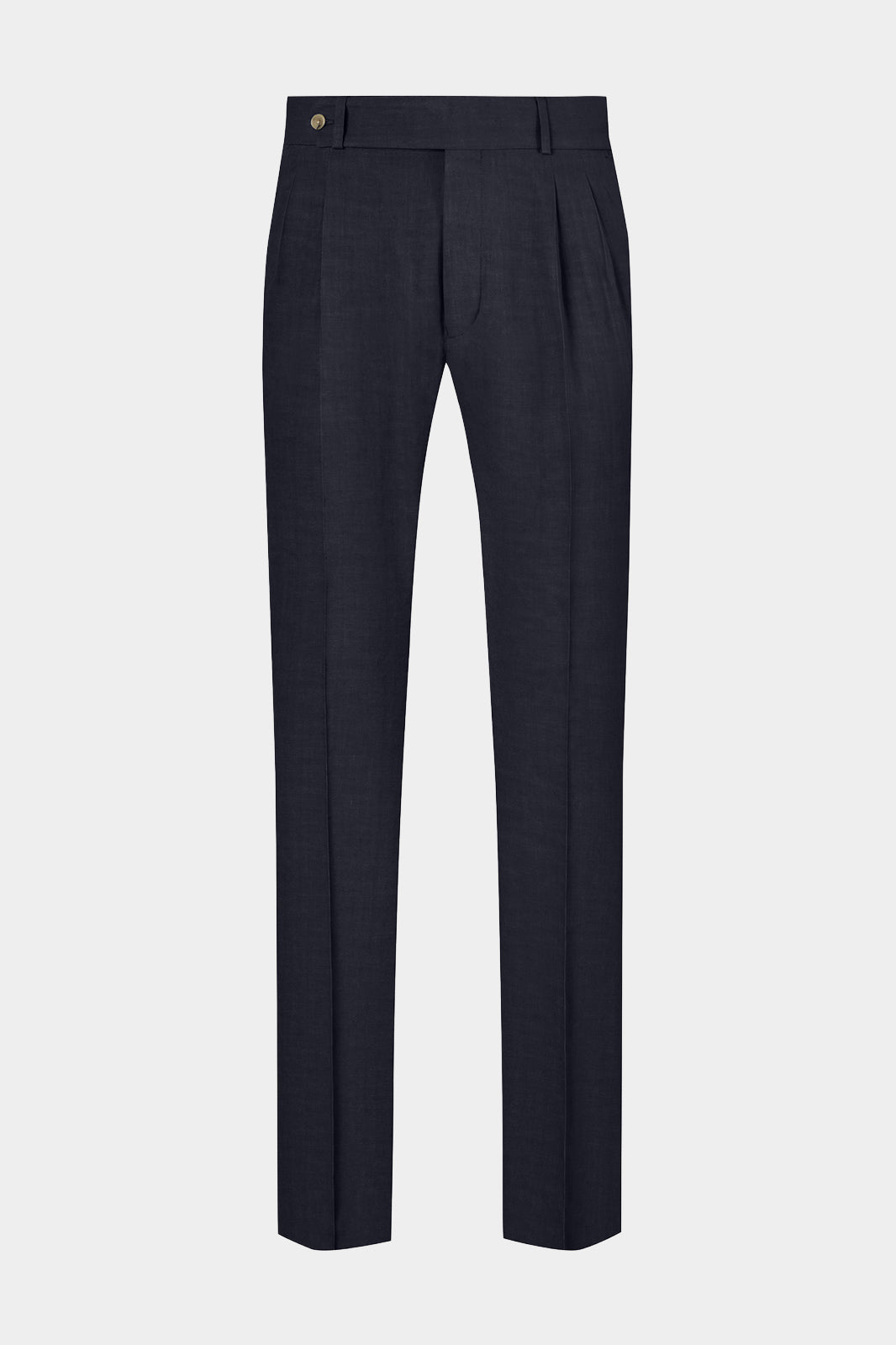 Vue sur fond blanc d'un pantalon double pinces marine 