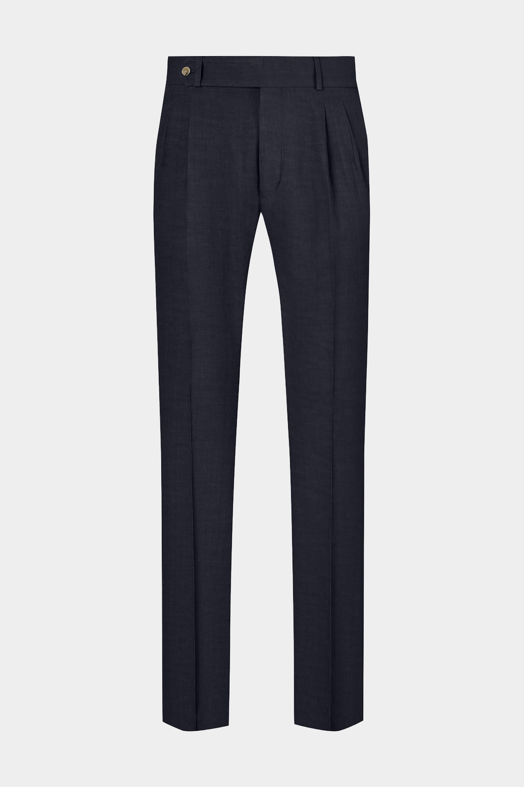 Vue sur fond blanc d'un pantalon double pinces marine 