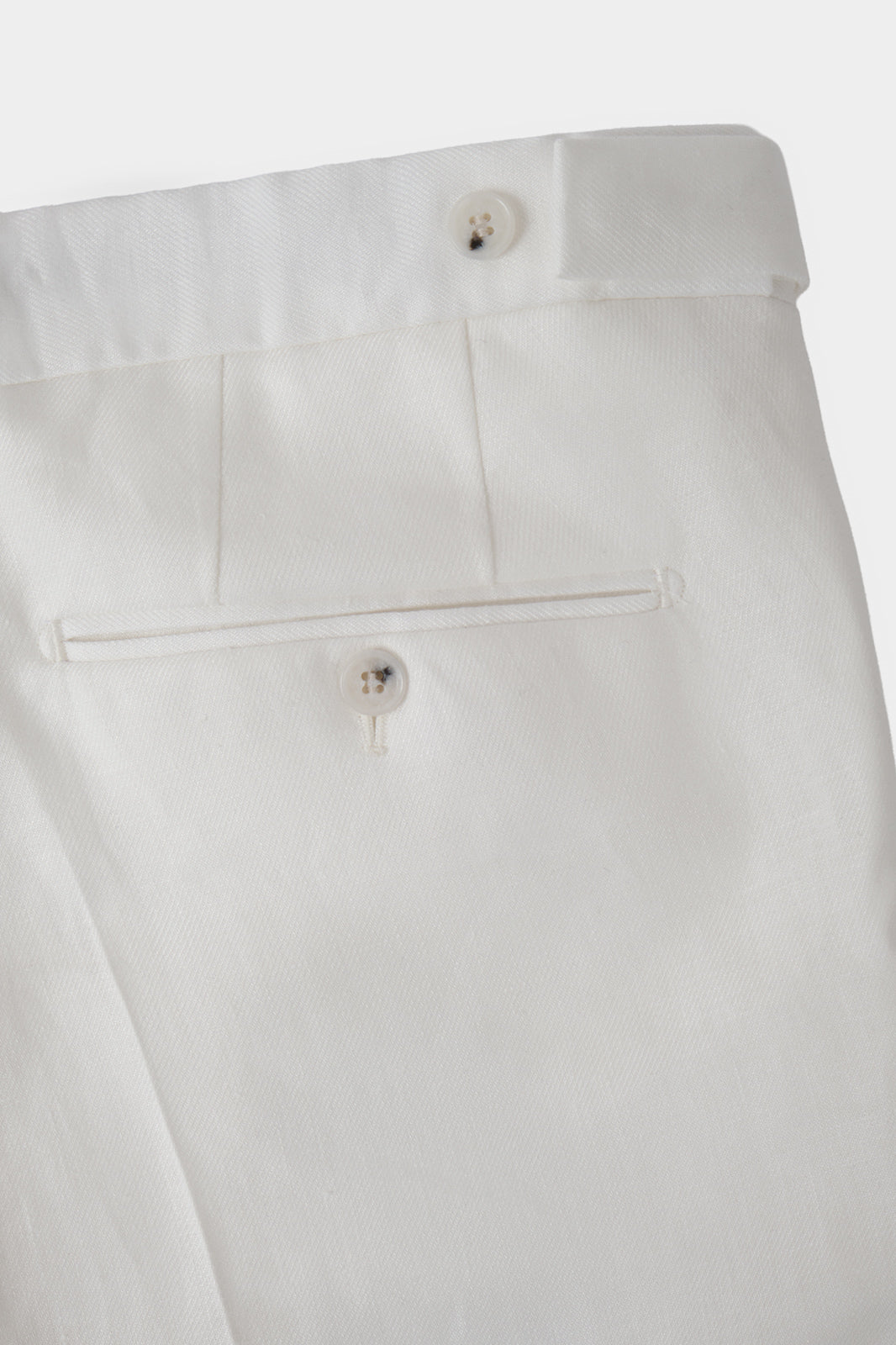 Pantalon en lin à patte de serrage - Blanc