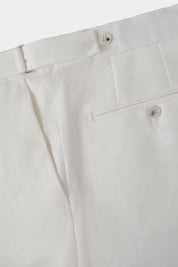 Pantalon en lin à patte de serrage - Blanc