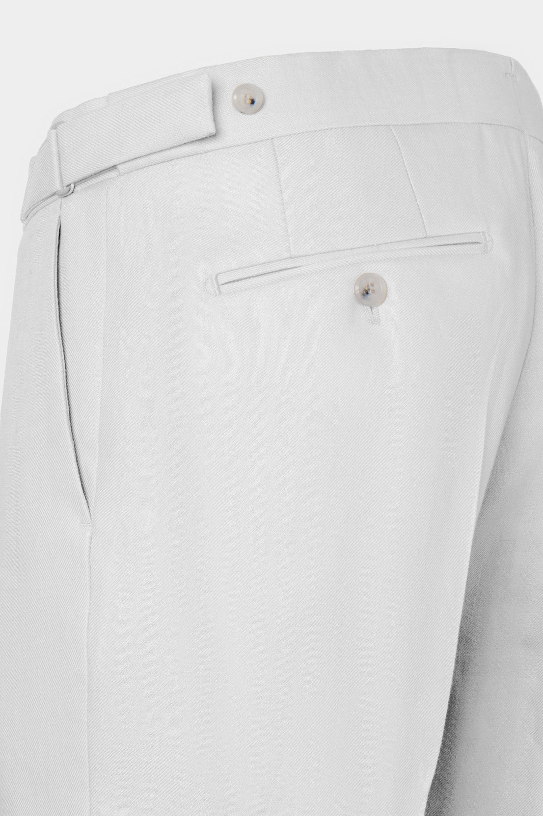 Pantalon en lin à patte de serrage - Blanc