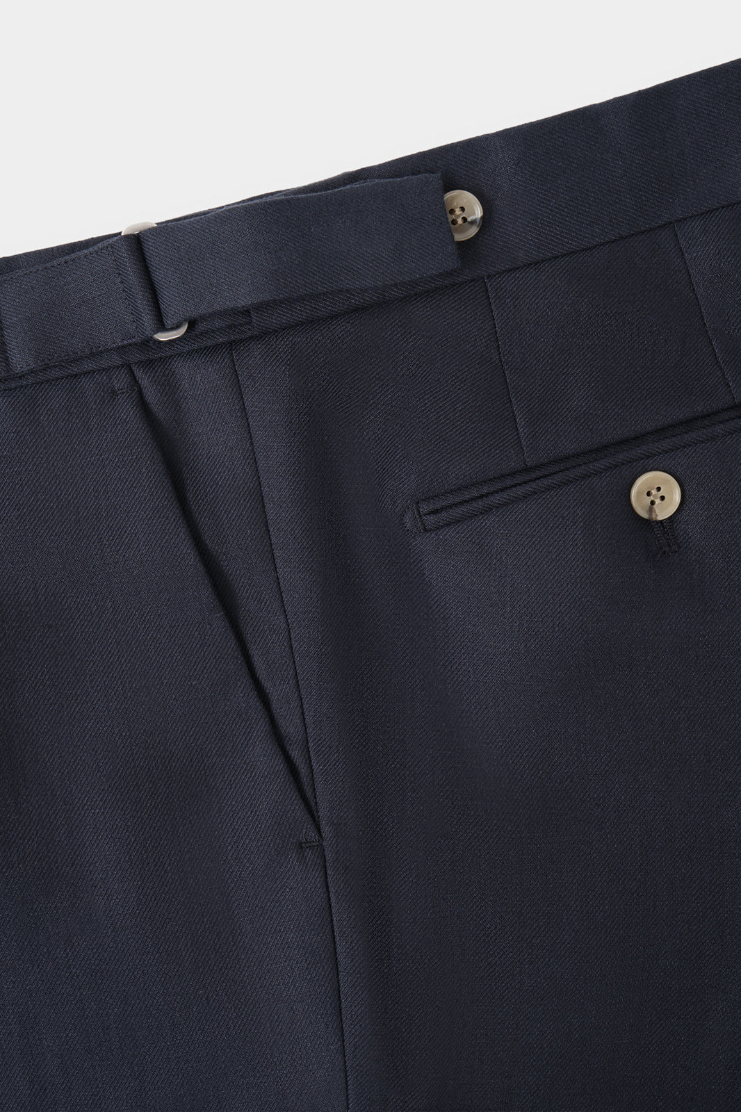 Pantalon en lin à patte de serrage - Marine