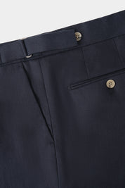 Pantalon en lin à patte de serrage - Marine
