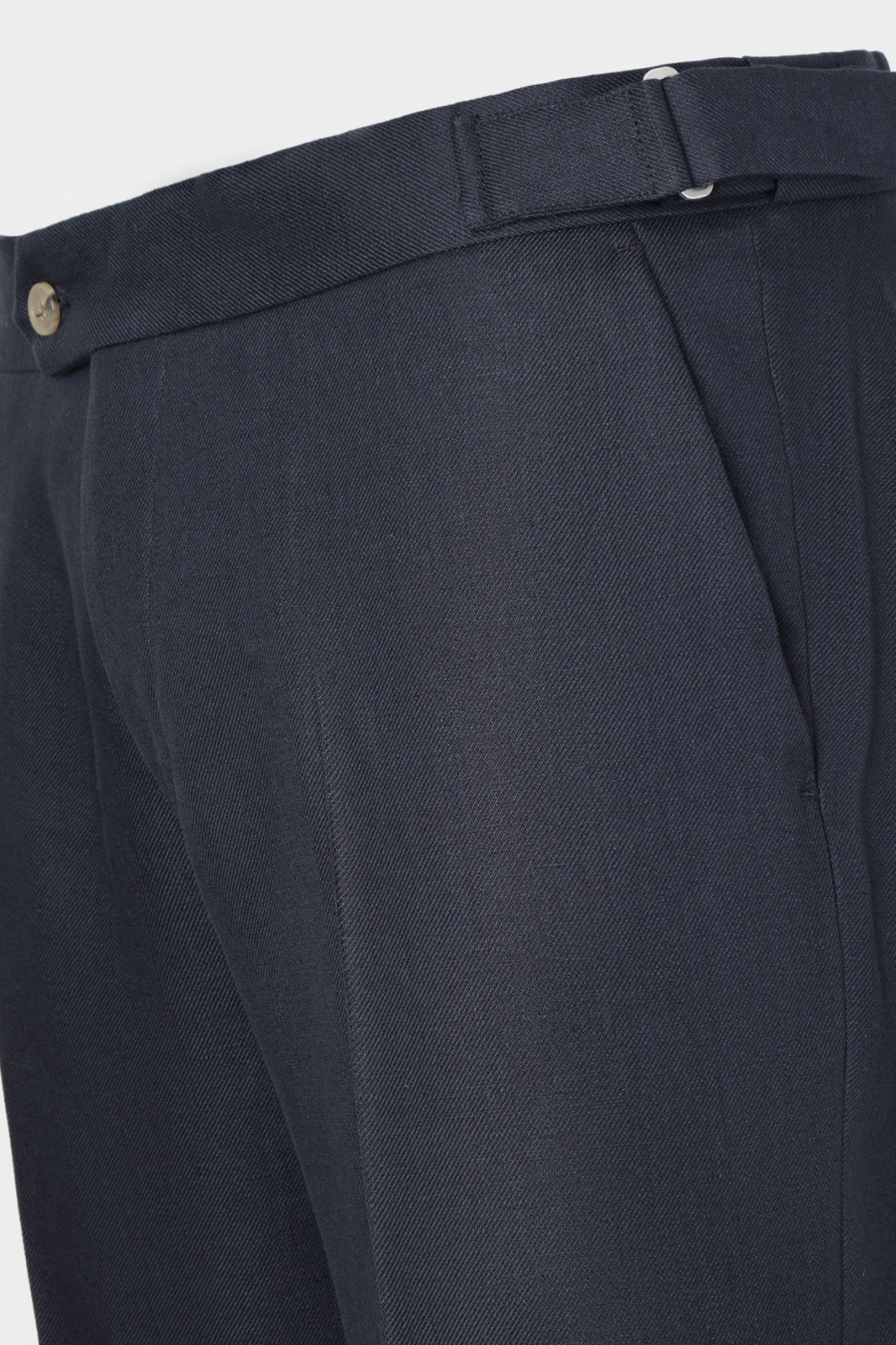 Pantalon en lin à patte de serrage - Marine