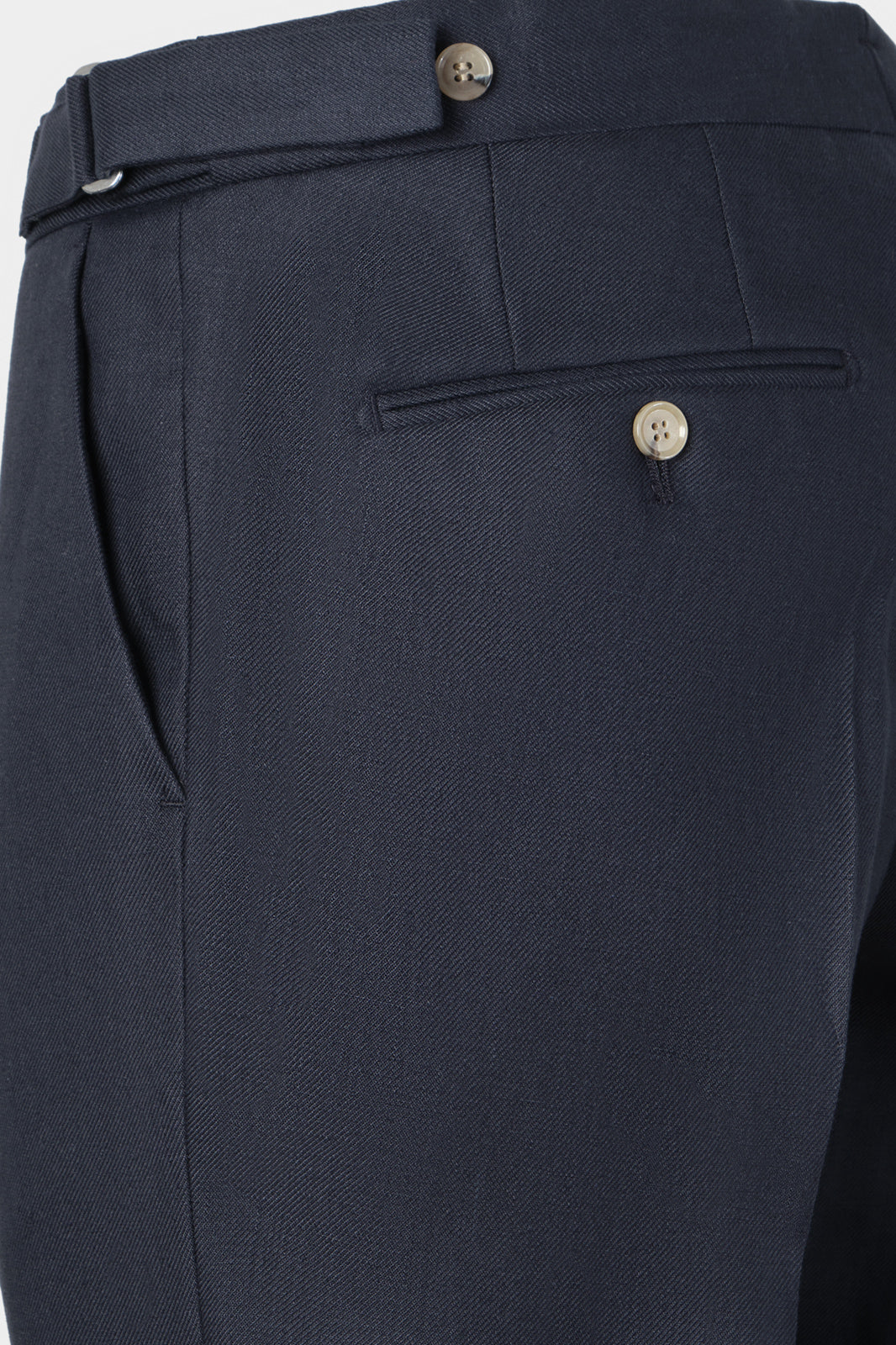 Pantalon en lin à patte de serrage - Marine